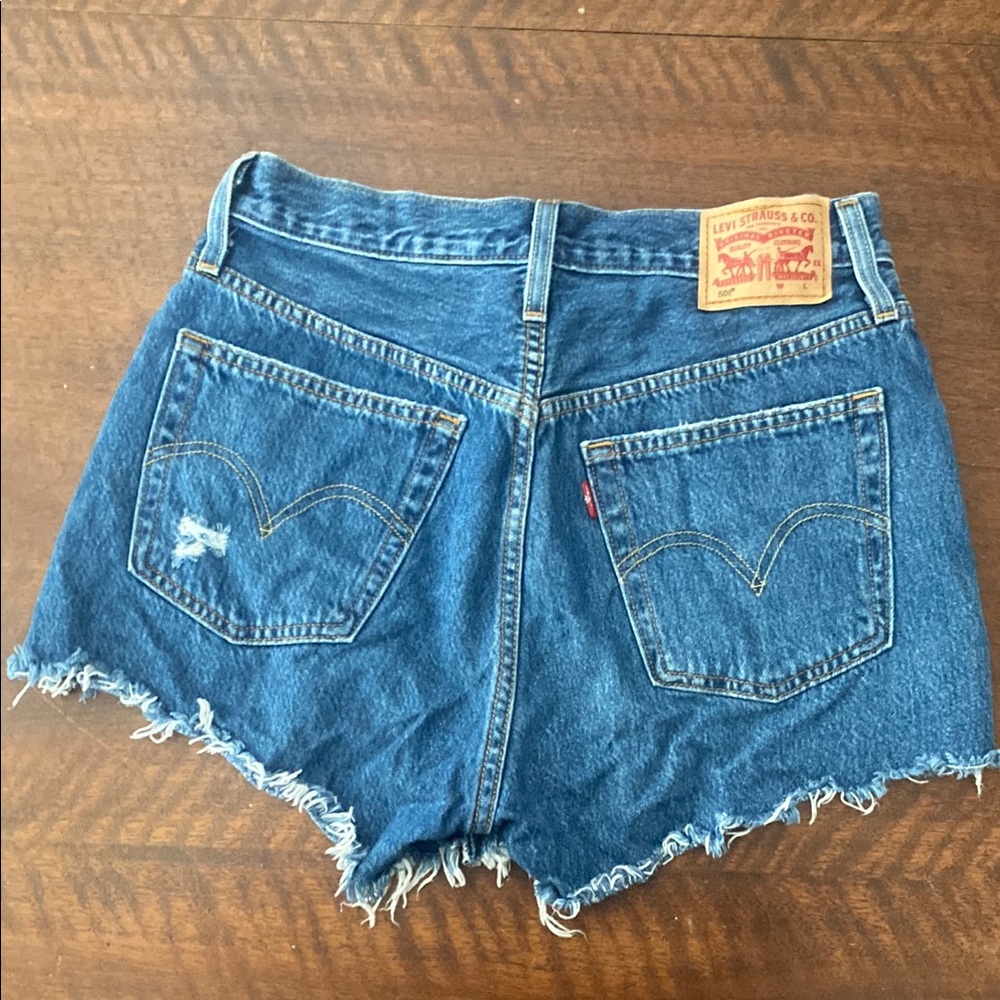 Levi's Distressed Blue Denim Shorts